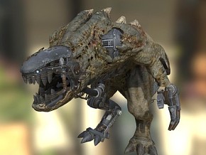 机械霸王龙 机械恐龙  赛博朋克生物 改造霸王龙 机械生物