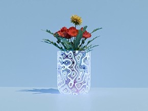 花瓶  鲜花  装饰  花卉  写实