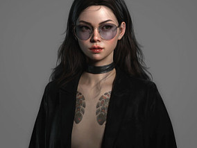 韩国3d角色设计师Yunjung Na写实人物建模作品《黑道女孩》