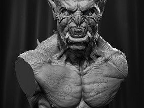 澳大利亚角色艺术家Harry Osborn恶魔半身像雕刻作品