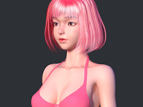 粉红女孩建模CG模型作品