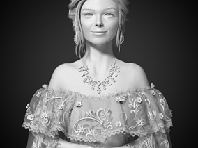 欧美女性洋装极光夫人（Lady Aurora）CG模型作品欣赏