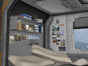 科幻卧室 科幻室内场景 太空舱室内 未来卧室