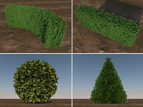 花园绿植组合3D模型