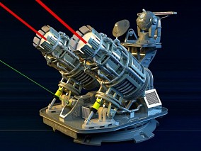 科幻塔防碉堡武器CG模型
