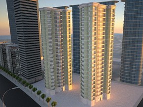 高楼 住宅 商品房 建筑 小区 3d模型