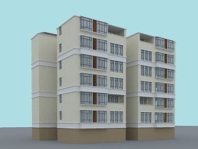 复式公寓 小楼房 私人住宅 楼房 3d模型