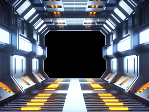 科技隧道穿梭未来空间CG模型