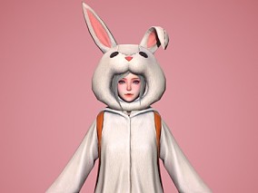 兔子美女 女孩 3d模型