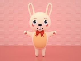 卡通兔子 小兔子 兔子 卡通动物 萌萌哒小兔子 可爱兔子 3D模型