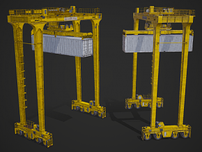 PBR 龙门起重机 龙门吊 港口 车间 重型机械 施工吊机 移动式工地 船坞 3d模型