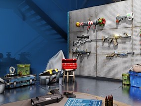 武器库  枪械   武器  弹药箱 3D模型
