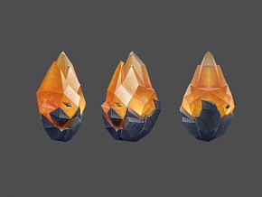 黄水晶 钻石 魔晶 晶石 物件 部件 场景低模 手绘道具模型