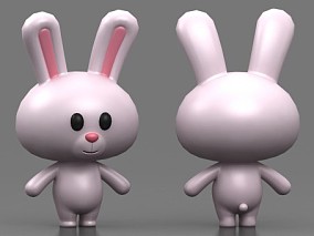 卡通小兔子 卡通可爱兔子 动物角色 动画模型 长耳兔 粉红兔子 卡通动物 玩偶