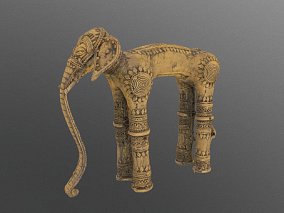 金属象俑 泰国大象雕塑 动物雕塑 大象石雕 文物 古代雕塑 文化古迹 象俑 泰国雕塑  3d模型