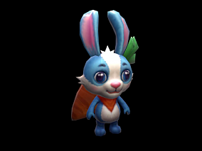 兔子 蓝色兔子 胡萝卜 可爱兔子