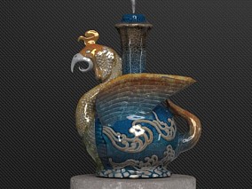 古董模型花瓶-C4D模型、OC渲染工程文件 3d模型