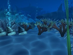 海底鲨鱼 大海鲨鱼 鲸鱼 沙丁鱼群 海龟 水草珊瑚礁 游鱼礁石海草 3d模型