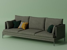 现代沙发 三人沙发 布艺沙发 室内家具 3d模型