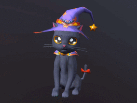手绘 魔法猫【动画】小猫咪 cat 黑猫 可爱猫咪 3d模型