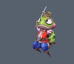 带动画卡通版 青蛙王子 Q版 青蛙国王 低模手绘贴图 Prince Frog
