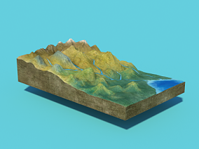 高原 盆地 平原 山地 丘陵五种地形地貌 科普地形模型
