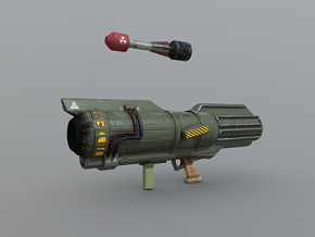 火箭发射器 军事武器 游戏道具 火箭炮 导弹火箭筒 反坦克武器 科幻火箭筒 3d模型
