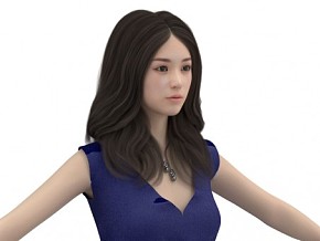 三维美女模型MAYA MB工程文件带表情和身体绑定 FBX格式