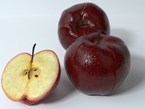 红色苹果水果模型