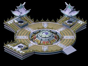 平台 祭祀祭奠祭坛活动 中式古代 仙侠 仙气 道家 游戏建筑道具场景模型 卡通3D