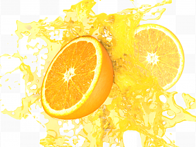橙子橙汁建模C4D橙汁建模