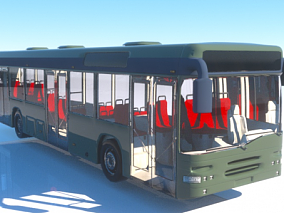 现代公交车写实模型