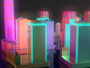 夜景模型城市建筑模型 科幻 未来 建筑 城市