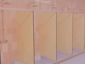 浴室 粉色系 3d模型 室内场景