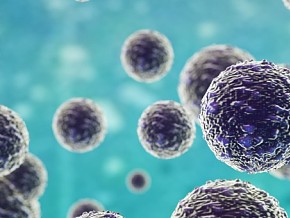 蓝色细胞  背景 病毒 细胞 细菌 抗疫 疫情 医学模型 卡通广告元素