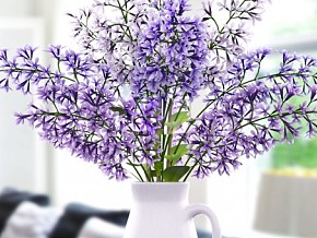 小紫花模型 花瓶 鲜花模型 花卉模型