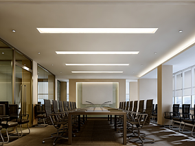 现代风格办公 工装会议室设计效果图 3d模型