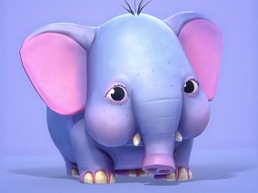 卡通动物 小象 3d模型 多种文件格式