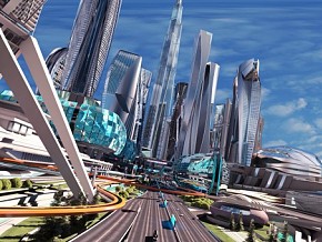 未来城市 未来建筑 未来科技 数字城市 科技城市 科幻城市 科幻 未来鸟瞰 科幻未来城市