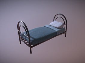 铁架床 老式床 旧床 床铺 被子 床位 医院床 枕头 单人床 铁床 生锈床 宿舍床