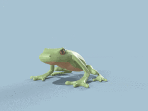 青蛙 LowPloy卡通青蛙低模带跳跃动作 像素风格画田蛙 牛蛙