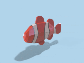 尼莫鱼带骨骼动作 卡通像素风格化小丑鱼带游泳动画 海鱼
