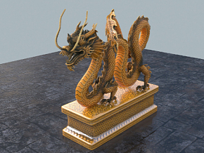 中国龙  龙  龙雕塑   金龙      摆件  龙雕   雕塑龙