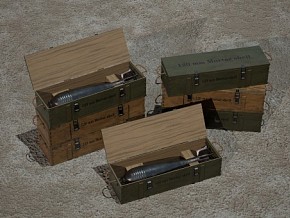 M1938型 120mm 迫击炮弹 木盒装模型