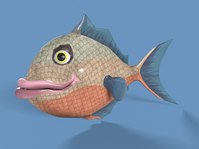 卡通鱼 小丑鱼 鱼类 海洋生物 丑八怪鱼 动物 大嘴鱼