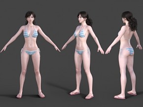 性感比基尼 泳装内衣 游泳衣 亚洲女性基础裸体 女性人物模型 完整女性裸模
