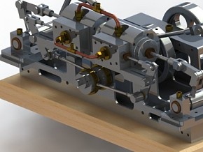 Monitor Steam Engine 蒸汽发动机 Solidworks