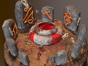 祭祀 血池 死亡场景 玛雅  魔兽 石头 碑文  3D模型 多种文件格式  符文