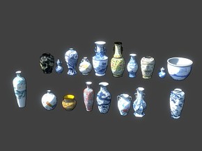 瓷器 花瓶 瓶子 罐子 花盆 中式花瓶 文物 古董 瓷瓶子 青花瓷