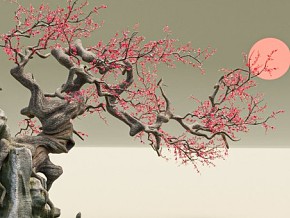 老桃花树模型 写实 植物 树
